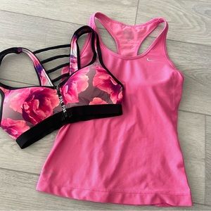 Nike Dri Fit top and sports bra bundle
